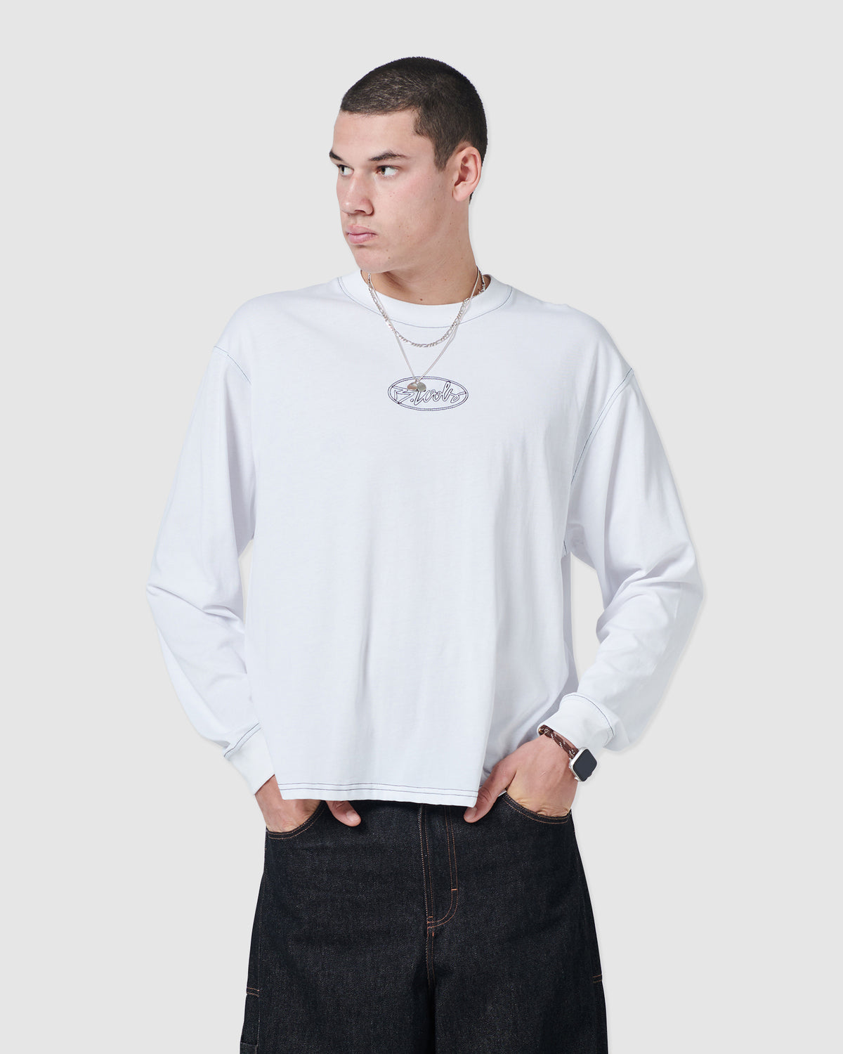 1990 Crop LS T-shirt White - sold out