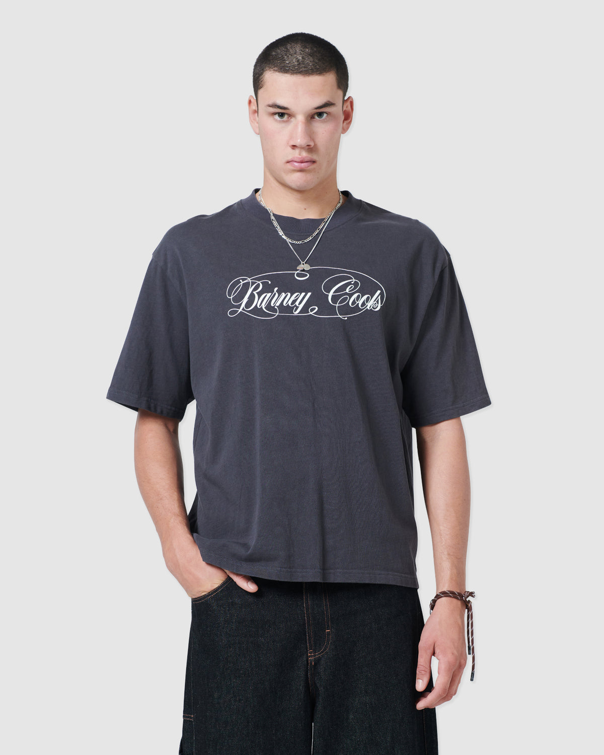 Script Crop T-shirt Aged Black - sold out
