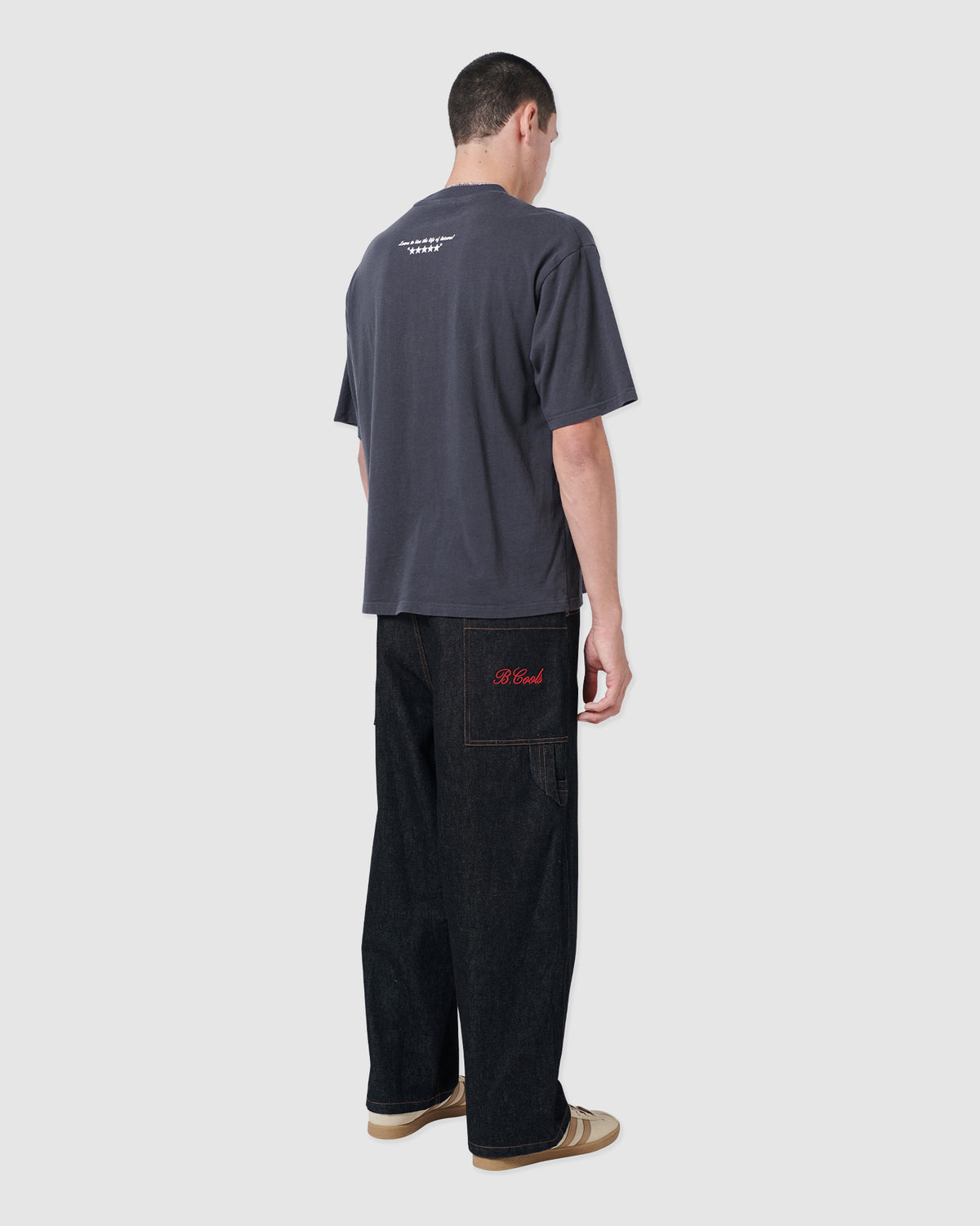 Script Crop T-shirt Aged Black - sold out