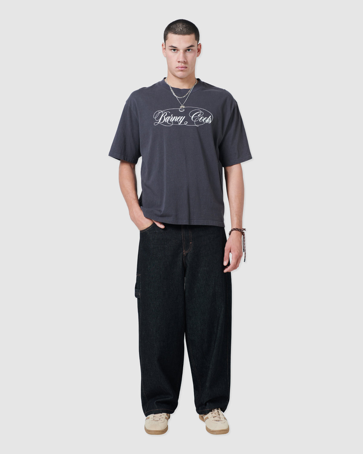Script Crop T-shirt Aged Black - sold out