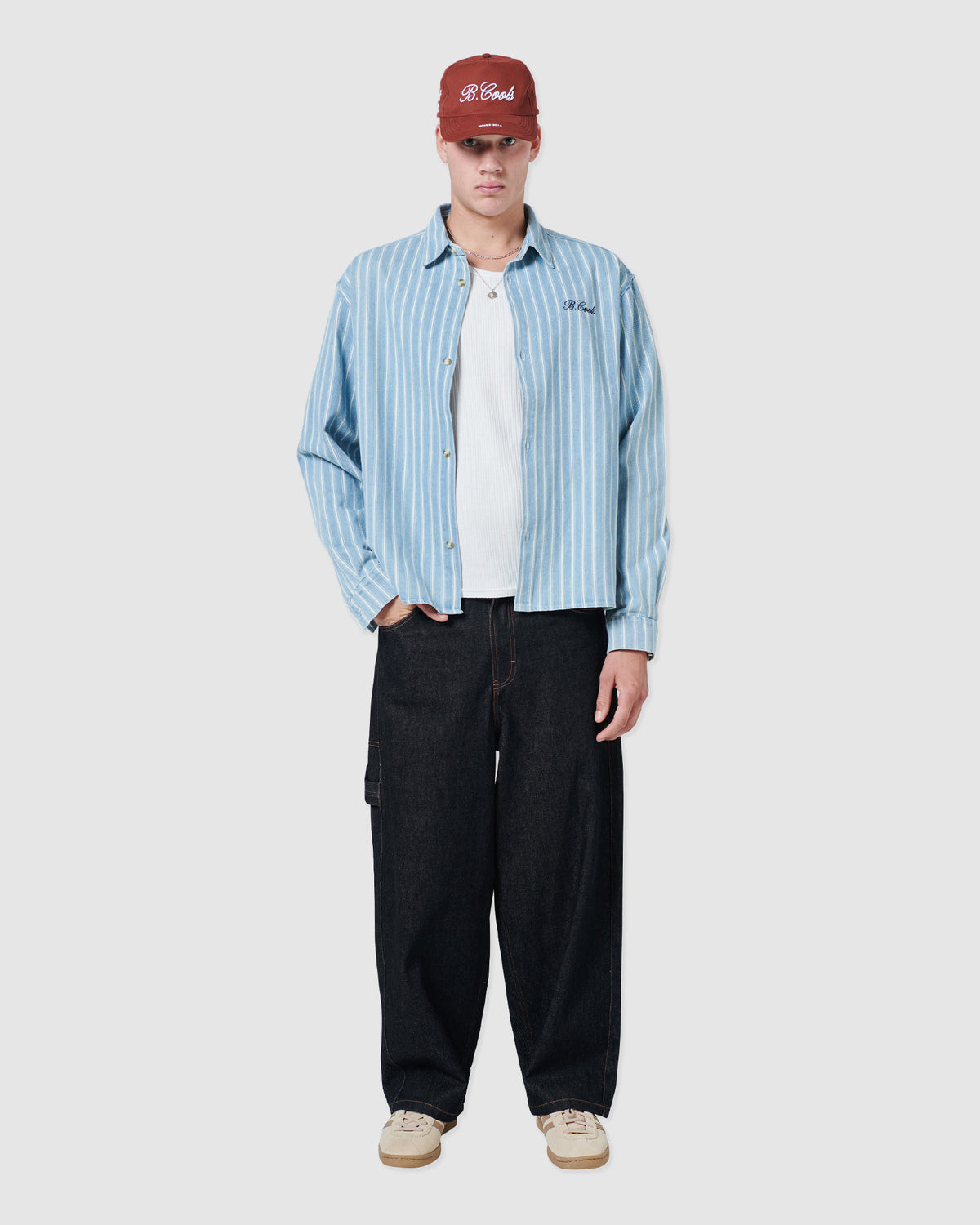 Crop LS Shirt Blue
