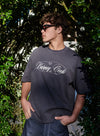 Script Crop T-shirt Aged Black